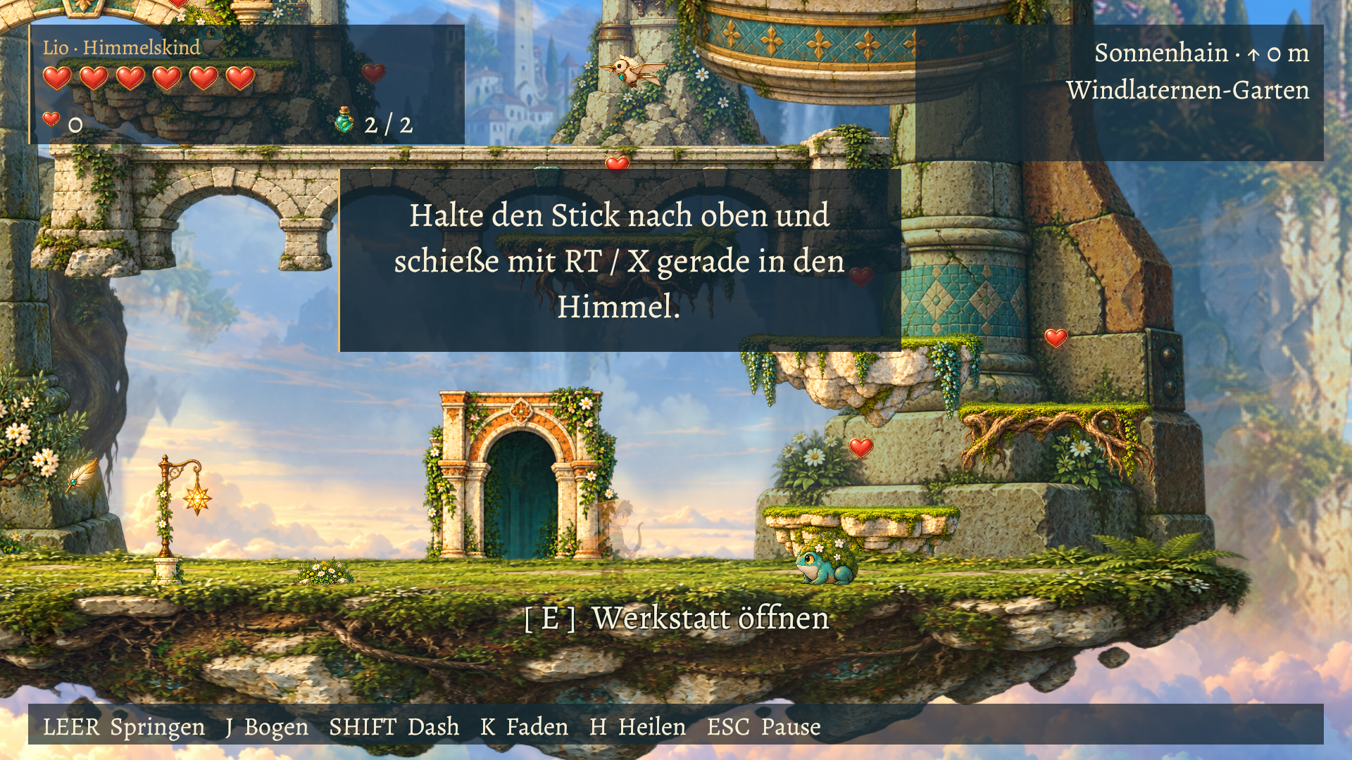 Spielbild: Große Schrift im Spiel