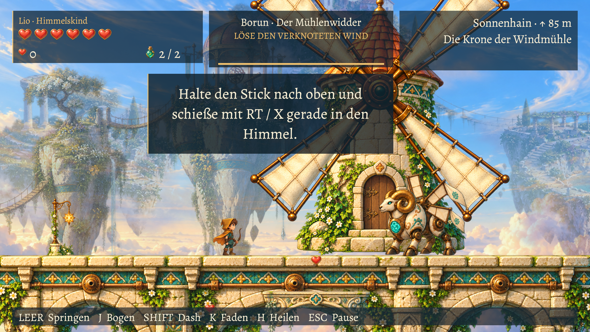 Spielbild: Bossanzeige bei großer Schrift