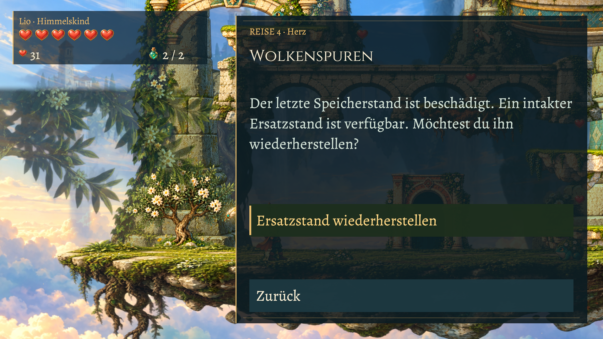 Spielbild: Ein intakter Ersatzstand