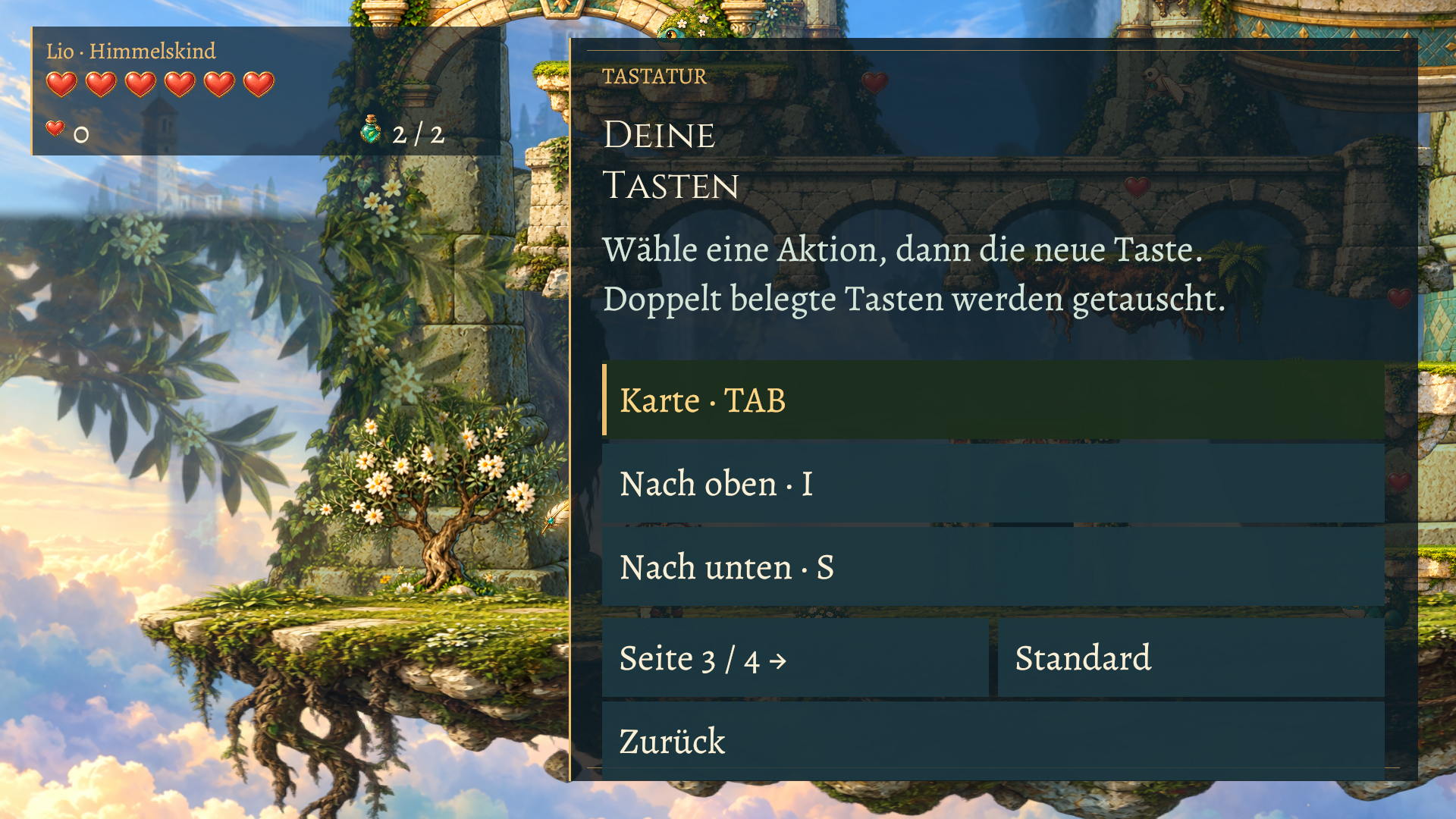 Spielbild: Auch die Bewegungsrichtung ist anpassbar