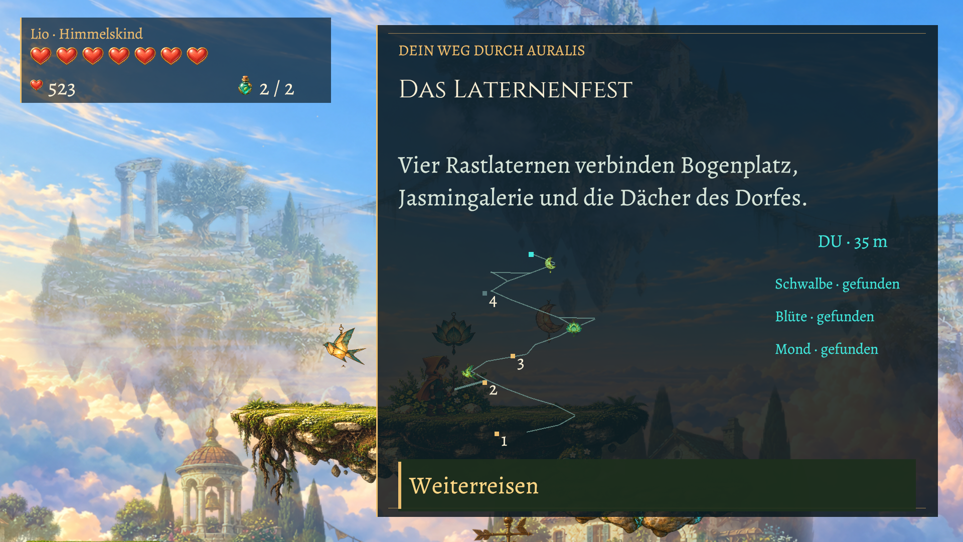 Spielbild: Die Dächer im Überblick